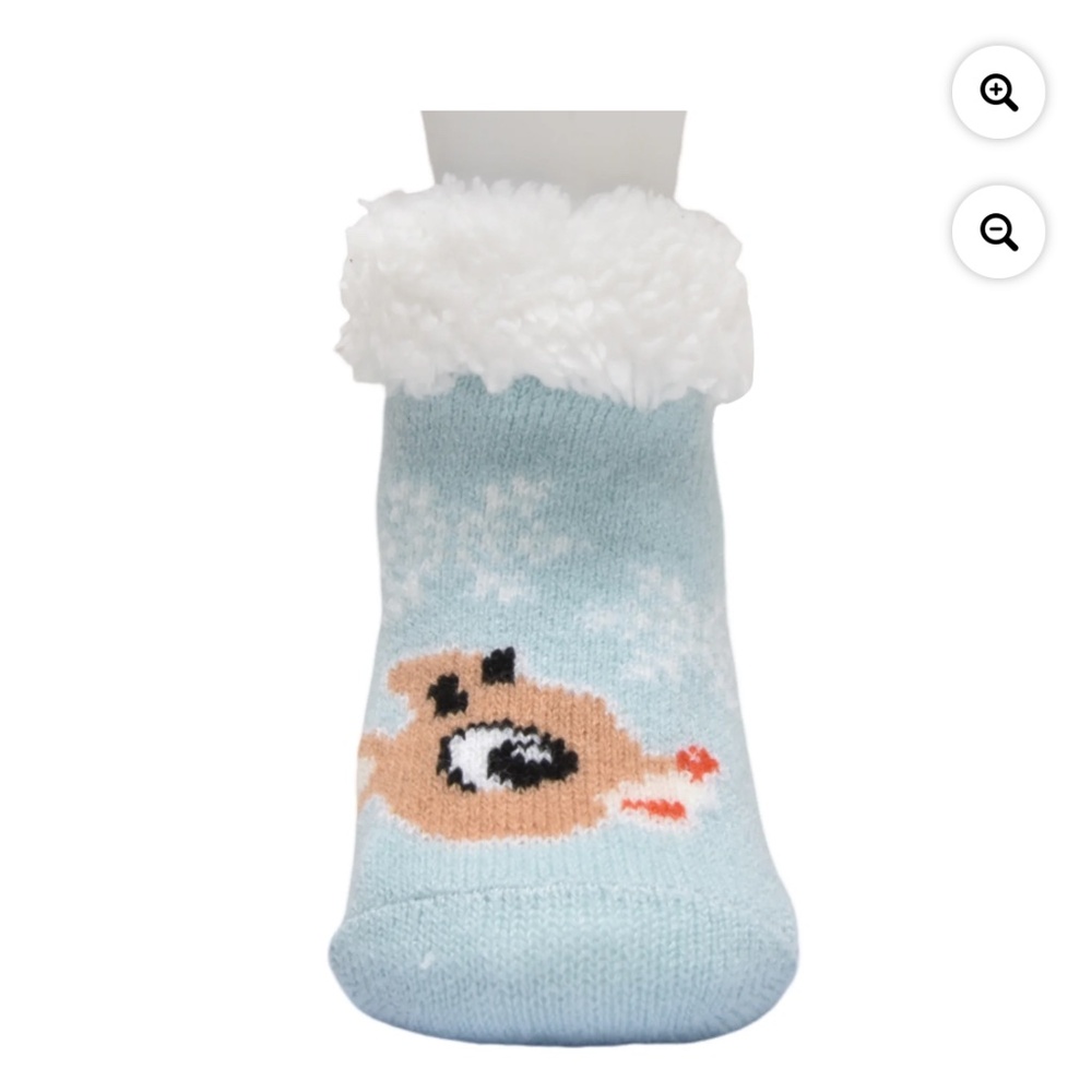 Rudolph Unisex Blue Fleece-Lined Cozy Sock (Slippers) Size 2T-3T NWT - Picture 4 of 5